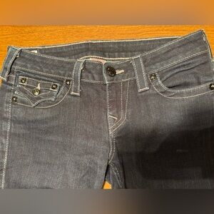 True Religion Women's Dark Blue Straight Leg Jeans